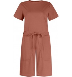 Dress Suite Outfits Women Solid Jumpsuit With 4 Pockets Jumpsuit Rompers for Women Club Rose Gold-b➤➤ Womens Rompers 2024 $12...