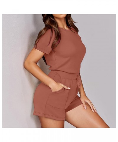 Dress Suite Outfits Women Solid Jumpsuit With 4 Pockets Jumpsuit Rompers for Women Club Rose Gold-b➤➤ Womens Rompers 2024 $12...