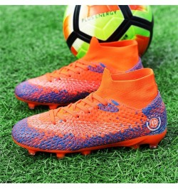 Mens High-Top Turf Soccer Cleats Women Breathable Lightweight Youth Professional Football Boots Wide Shoes Outdoor Zapatos de...