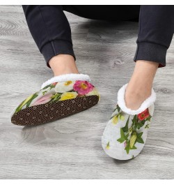 Unisex Slippers Spring Flower Rose Coral Fleece Slippers Socks Indoor Cozy Fuzzy Feet Slippers House Slippers $16.19 Slippers