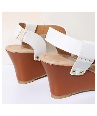 Boots For Women Platform Wedge Boots Comfortable Platform Women Sandals White Sandals Woman High Heeled Sanda 6-white $12.36 ...