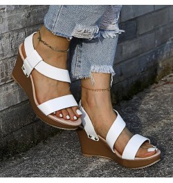 Boots For Women Platform Wedge Boots Comfortable Platform Women Sandals White Sandals Woman High Heeled Sanda 6-white $12.36 ...