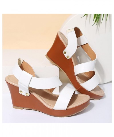 Boots For Women Platform Wedge Boots Comfortable Platform Women Sandals White Sandals Woman High Heeled Sanda 6-white $12.36 ...