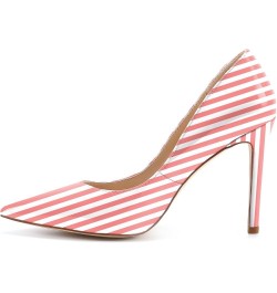 Womens High Stiletto Heels Multicolor Floral Printed Closed Toe Sexy Rivets Pumps Shoes Red White Stripe $22.44 Pumps