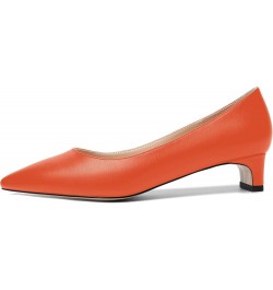 Womens Pointed Toe Slip On Dating Dress Matte Block Low Heel Pumps Shoes 1.5 Inch Orange $32.00 Pumps