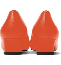 Womens Pointed Toe Slip On Dating Dress Matte Block Low Heel Pumps Shoes 1.5 Inch Orange $32.00 Pumps