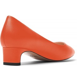 Womens Pointed Toe Slip On Dating Dress Matte Block Low Heel Pumps Shoes 1.5 Inch Orange $32.00 Pumps