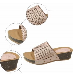 Women's Summer Fashion Open Toed Wedges Wear Slippers With Thick Soled One Line Slip on Slippers for Women Leopard Black $14....