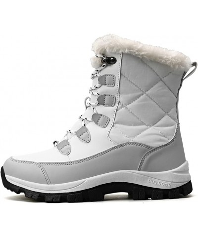 Women High Top Hiking Shoes Winter Anti-Slip Warm Snow Shoes Outdoor Climbing Trekking Shoes Boots 7.5 White $34.85 Outdoor S...