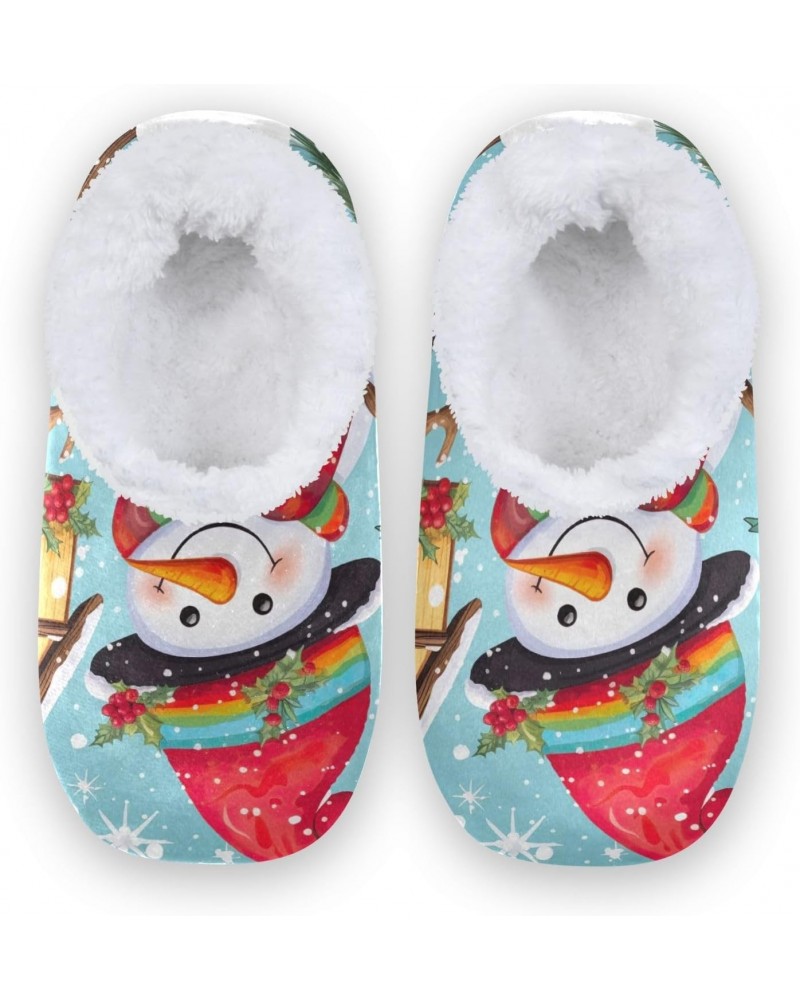 Winter Snowman Christmas Cute Slippers for Women Men Comfy House Slipper Non-slip Slipper Socks Cozy House Shoes for Indoor O...