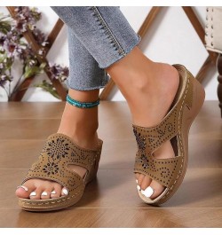 Orthopedic Sandals for Women,Women's Sandals 2024 New Flip Flops for Women Summer Casual Wedge Sandals Shoes Casual A1-khaki ...