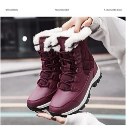 Women High Top Hiking Shoes Winter Anti-Slip Warm Snow Shoes Outdoor Climbing Trekking Shoes Boots 7.5 White $34.85 Outdoor S...