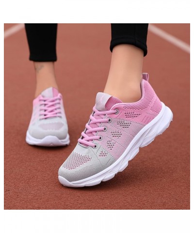 Fashion Summer Women Sneakers Multicolor Mesh Breathable Lightweight Flat Bottom Women Walking Sneakers Z 12-pink $17.81 Fash...