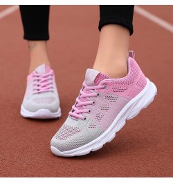 Fashion Summer Women Sneakers Multicolor Mesh Breathable Lightweight Flat Bottom Women Walking Sneakers Z 12-pink $17.81 Fash...