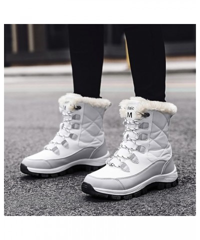 Women High Top Hiking Shoes Winter Anti-Slip Warm Snow Shoes Outdoor Climbing Trekking Shoes Boots 7.5 White $34.85 Outdoor S...