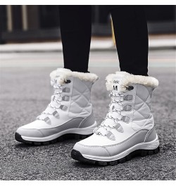 Women High Top Hiking Shoes Winter Anti-Slip Warm Snow Shoes Outdoor Climbing Trekking Shoes Boots 7.5 White $34.85 Outdoor S...