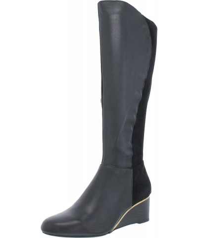 Women's Beverly Wedge Boots, Created for Macy's, Black Leather, Size 8.0 $30.71 Boots