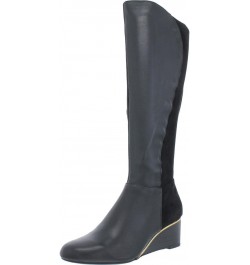 Women's Beverly Wedge Boots, Created for Macy's, Black Leather, Size 8.0 $30.71 Boots