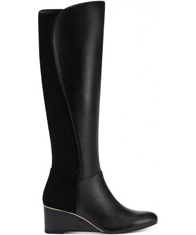 Women's Beverly Wedge Boots, Created for Macy's, Black Leather, Size 8.0 $30.71 Boots