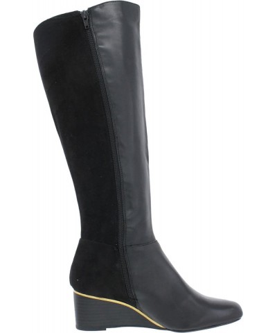 Women's Beverly Wedge Boots, Created for Macy's, Black Leather, Size 8.0 $30.71 Boots