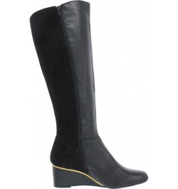 Women's Beverly Wedge Boots, Created for Macy's, Black Leather, Size 8.0 $30.71 Boots