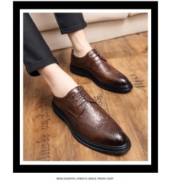 Dress Oxford Formal Shoes for Men Lace Up Brogue Embossed Wingtips Crocodile Print Vegan Leather Derby Shoes Non Slip Anti-Sl...