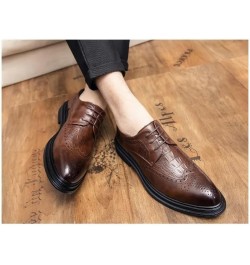 Dress Oxford Formal Shoes for Men Lace Up Brogue Embossed Wingtips Crocodile Print Vegan Leather Derby Shoes Non Slip Anti-Sl...