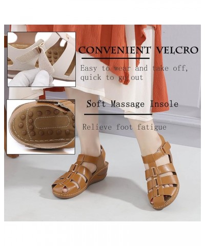 Womens Flat Sandals, Women's Breathable Thick-soled Outdoor Leisure Sandals Z 03-brown $13.24 Sandals