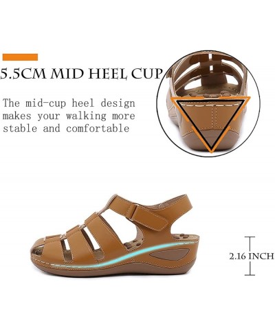 Womens Flat Sandals, Women's Breathable Thick-soled Outdoor Leisure Sandals Z 03-brown $13.24 Sandals