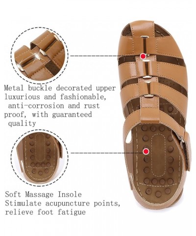 Womens Flat Sandals, Women's Breathable Thick-soled Outdoor Leisure Sandals Z 03-brown $13.24 Sandals