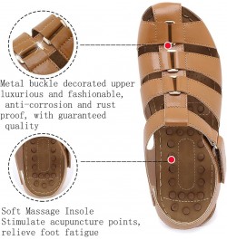 Womens Flat Sandals, Women's Breathable Thick-soled Outdoor Leisure Sandals Z 03-brown $13.24 Sandals