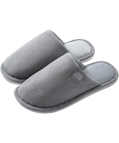 Men Stripe Cotton Slippers，Men's Slipper Solid Color Autumn and Winter Home Slipper for Men Warm Indoor Slides (Color : Yello...