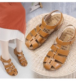 Womens Flat Sandals, Women's Breathable Thick-soled Outdoor Leisure Sandals Z 03-brown $13.24 Sandals