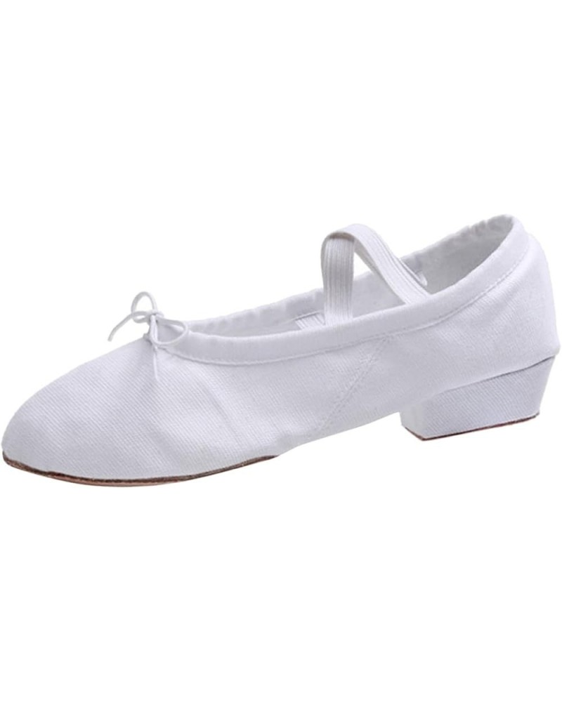 Women's Canvas Dance Shoes Soft Soled Training Shoes Ballet Shoes Sandals Dance Casual Leather Shoes for Women White $13.46 A...