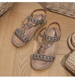 Beach Sandals for Women Dressy Summer Open Toe Flat Sandals with Arch Support Bohemian Style Samdals Non-Slip Brown $19.95 Sa...