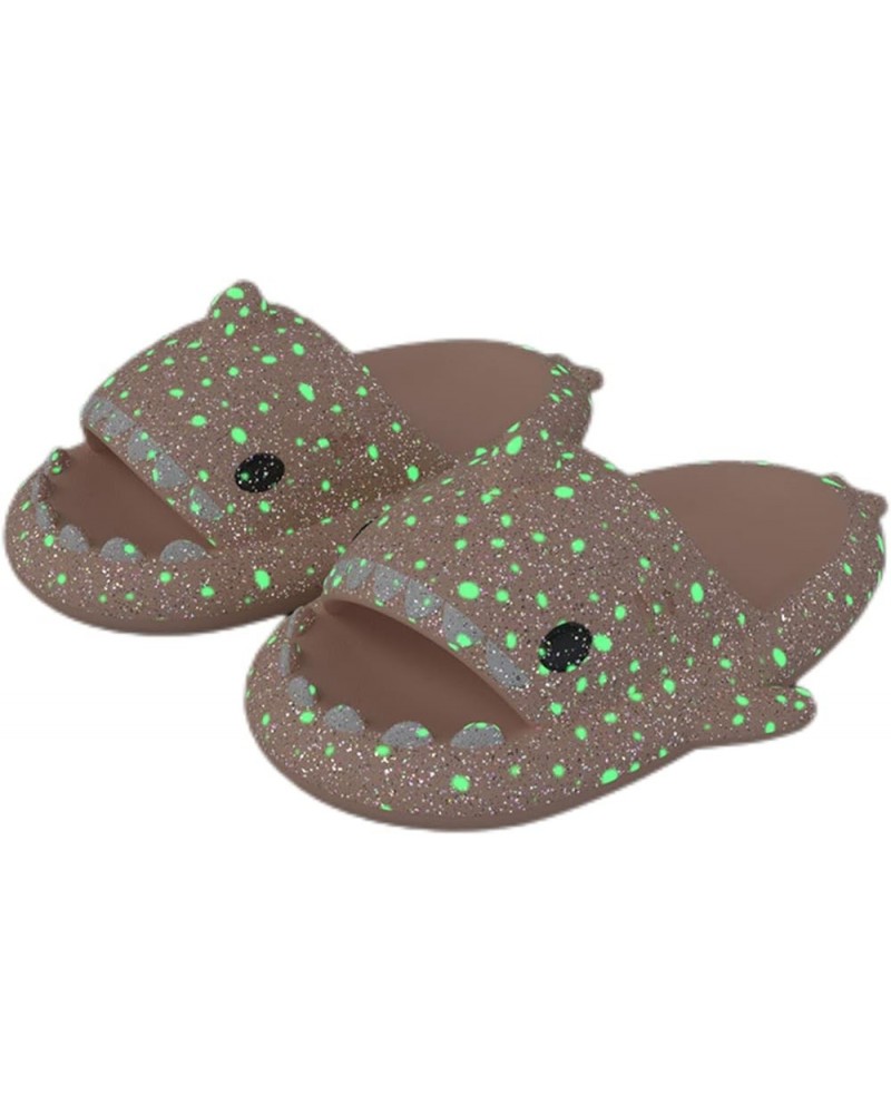 Galaxy Shark Slides Glow In The Dark For Men and Women, EVA Open Toe Platform Cloud Cushion Adult Shark Slippers With Glitter...