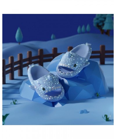 Galaxy Shark Slides Glow In The Dark For Men and Women, EVA Open Toe Platform Cloud Cushion Adult Shark Slippers With Glitter...