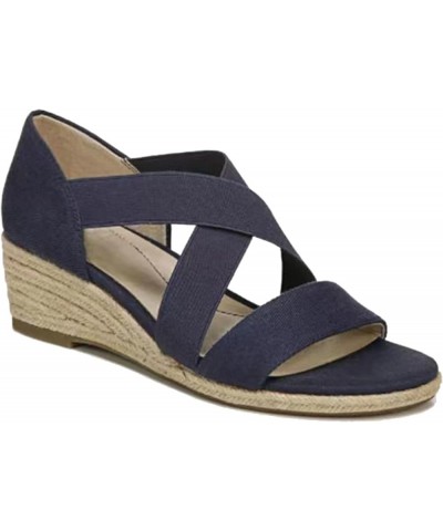 Wedge Sandals for Women, Dressy Wedge Pull On Sandals Elastic Criss Cross Strap Sandal Peep Toe Espadrille Platform Blue $32....