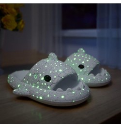 Galaxy Shark Slides Glow In The Dark For Men and Women, EVA Open Toe Platform Cloud Cushion Adult Shark Slippers With Glitter...