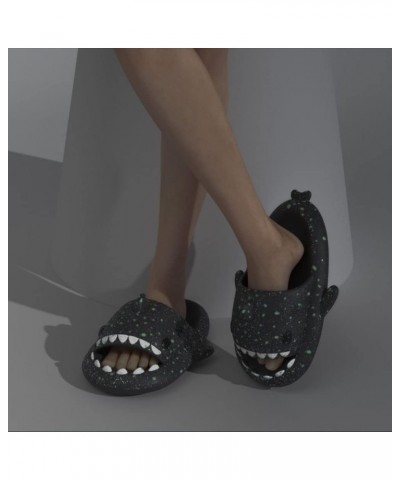 Galaxy Shark Slides Glow In The Dark For Men and Women, EVA Open Toe Platform Cloud Cushion Adult Shark Slippers With Glitter...