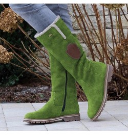 Snow Boots for Women,Wide Calf Knee High Winter Snow Boots Anti-Skid Platform Outdoor Booties Women Cowboy Boots Green $28.67...