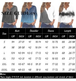 3/4 Sleeve Tops for Women Summer 4th of July Blouses V Neck Button Down T Shirts Fashion Relaxed Fit Clothes 5-light Gray $10...