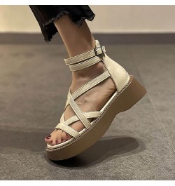 Wedge Sandals for Women beach Dress Heeled Shoes wedges slide sandals for women wedge sandals dressy Z 15-white $18.84 Sandals