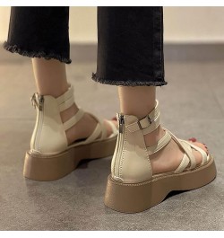 Wedge Sandals for Women beach Dress Heeled Shoes wedges slide sandals for women wedge sandals dressy Z 15-white $18.84 Sandals