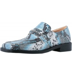 TIFGHK Thick Heel Serpentine British Outer wear Thick Bottom Square Head Flat Mules 33 Heise $37.94 Mules & Clogs