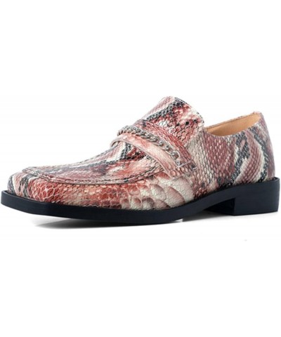 TIFGHK Thick Heel Serpentine British Outer wear Thick Bottom Square Head Flat Mules 33 Heise $37.94 Mules & Clogs