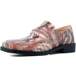 TIFGHK Thick Heel Serpentine British Outer wear Thick Bottom Square Head Flat Mules 33 Heise $37.94 Mules & Clogs