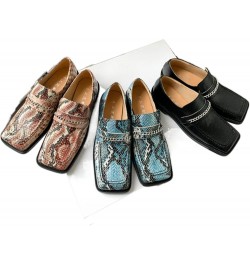 TIFGHK Thick Heel Serpentine British Outer wear Thick Bottom Square Head Flat Mules 33 Heise $37.94 Mules & Clogs