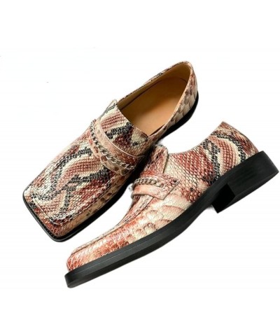 TIFGHK Thick Heel Serpentine British Outer wear Thick Bottom Square Head Flat Mules 33 Heise $37.94 Mules & Clogs