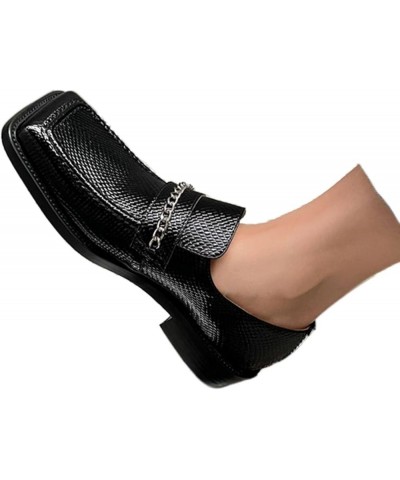 TIFGHK Thick Heel Serpentine British Outer wear Thick Bottom Square Head Flat Mules 33 Heise $37.94 Mules & Clogs